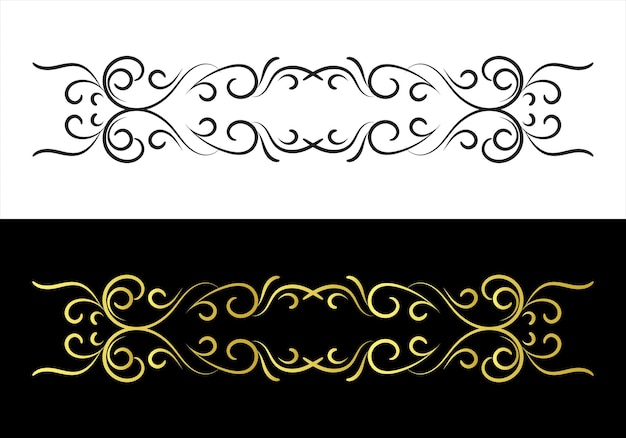 decorative border in retro style Elegant vintage calligraphic vignette or divider for greeting card