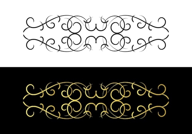 decorative border in retro style Elegant vintage calligraphic vignette or divider for greeting card