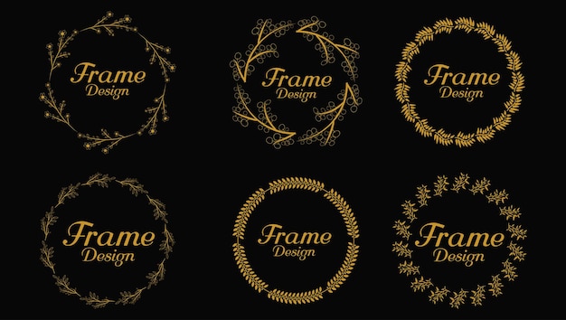 Decorative botanical floral frame luxury design for logos wedding cards 01