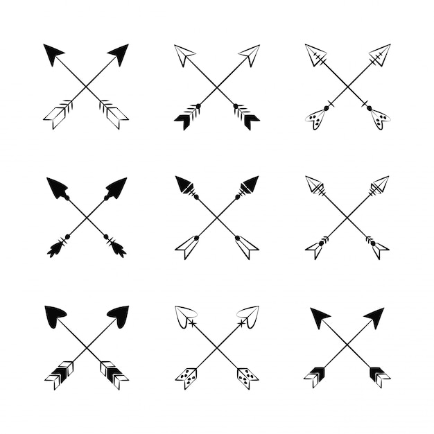 Vector decorative bow arrows