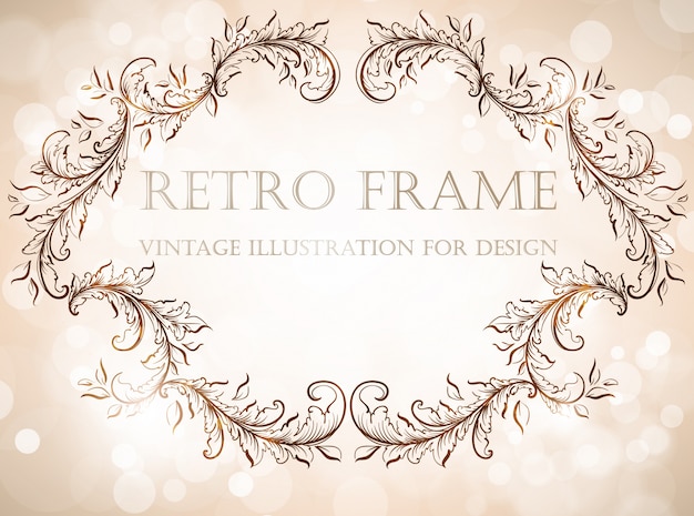 Vector decorative brown victorian retro vignette