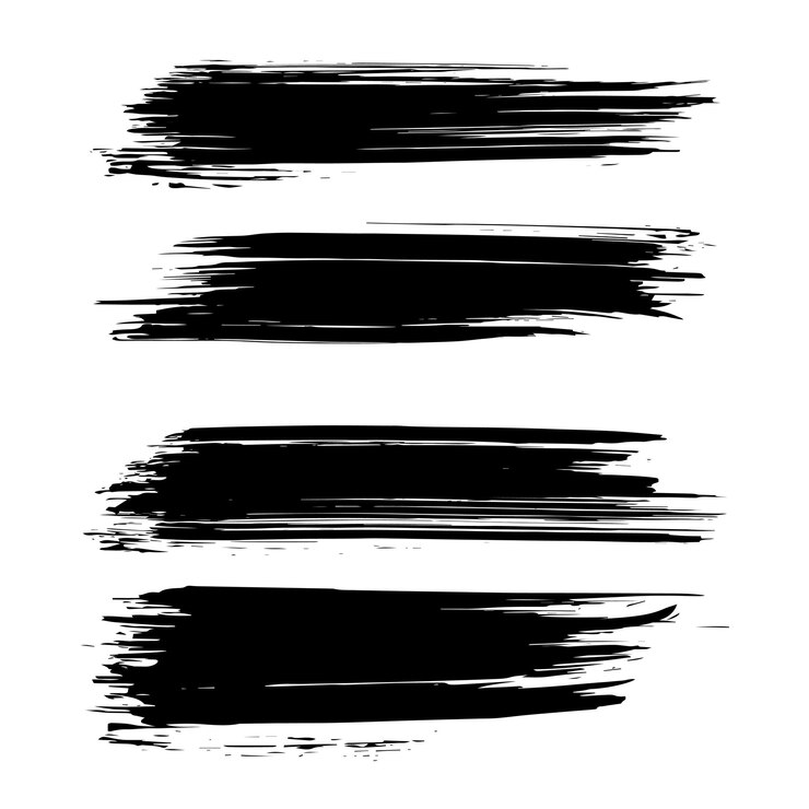 Vector decorative brush strock shapes set