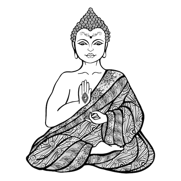 Vector decorative buddha sketch