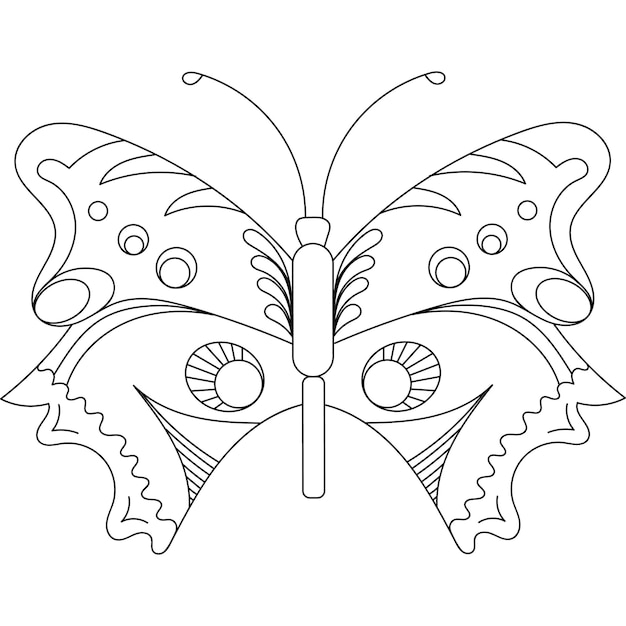 Vettore farfalla decorativa isolata su sfondo bianco