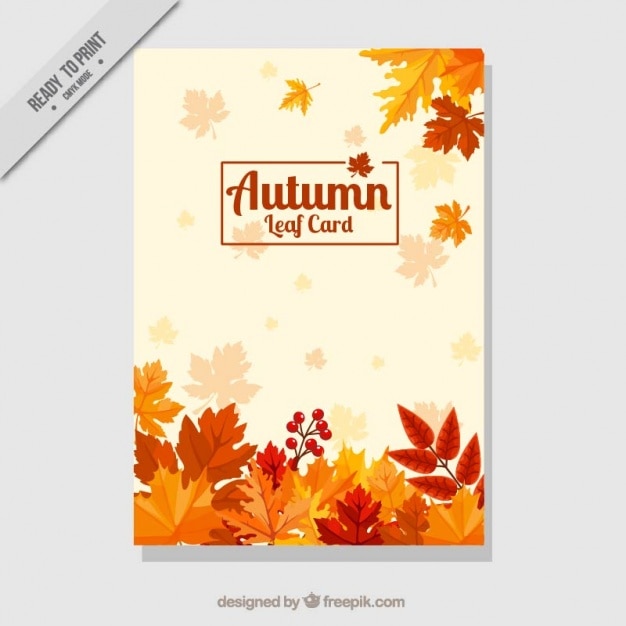 ベクトル 乾燥葉装飾的なカード