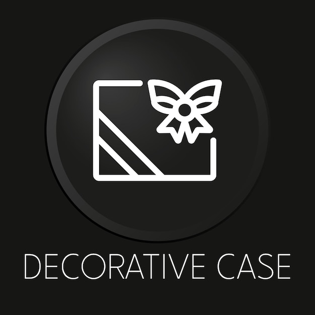 Decorative case minimal vector line icon on 3D button isolated on black background Premium VectorxA