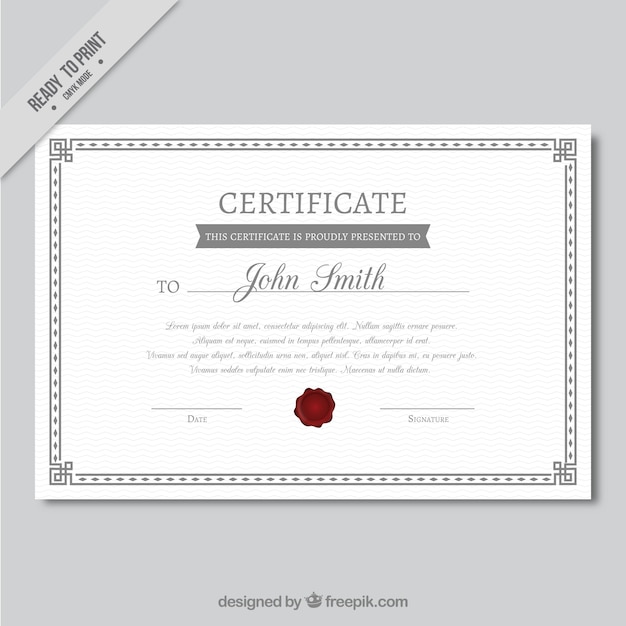 Decorative certificate of achievement template