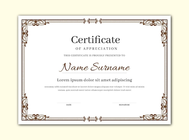 Decorative Certificate Frame and Border Design