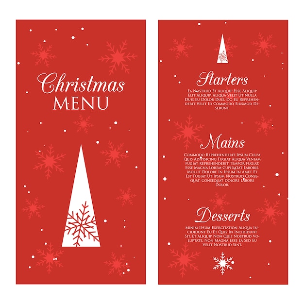 Decorative christmas menu