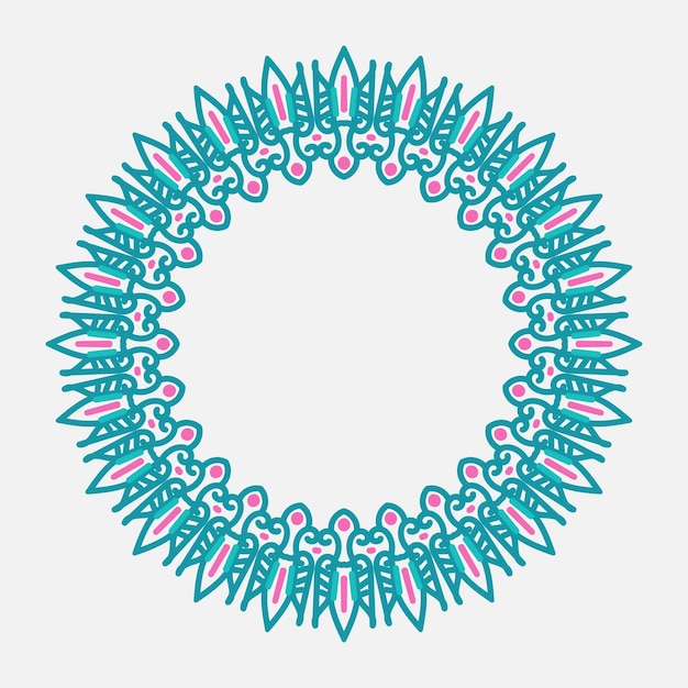 decorative circle frame with blue and pink color