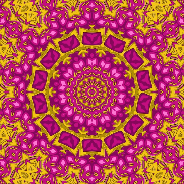 Decorative circle patterns ethnic flower paisley design vector illustration
