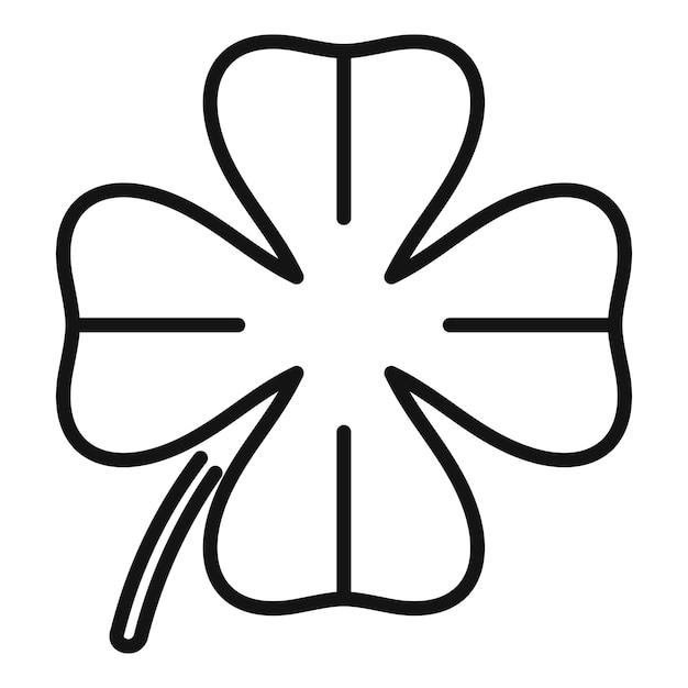 Decorative clover icon outline vector irish luck st patrick