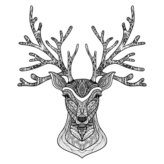 Vector decorative deer portrait