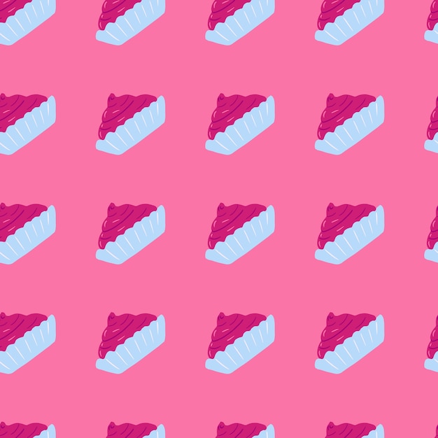 Decorative delicious seamless cupcake pattern