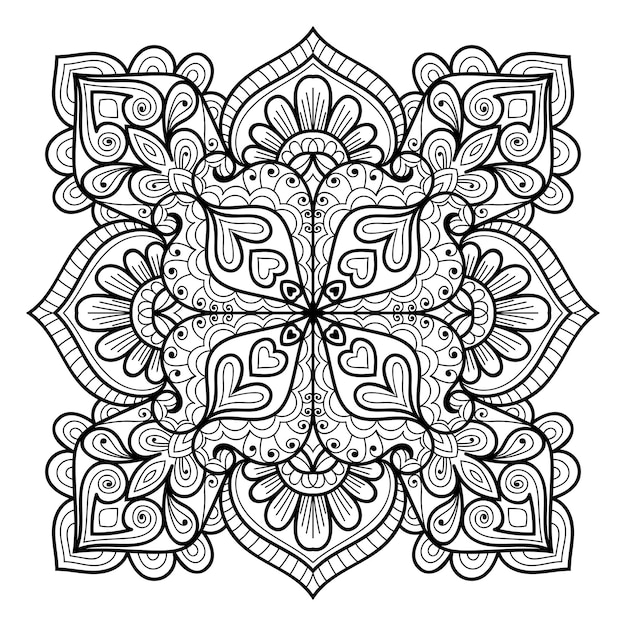 Decorative detailed mandala design with mehndi style