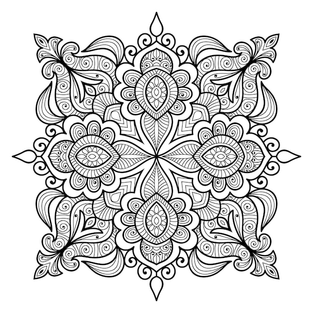 Decorative detailed mandala design with mehndi style