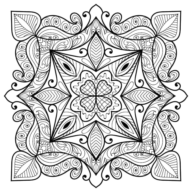 Vector decorative detailed mandala design with mehndi style