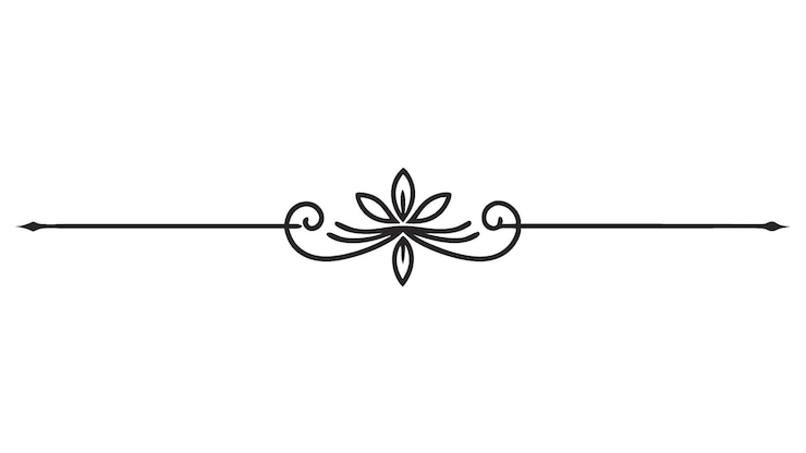 Vector decorative divider line symmetric ornamental border floral motif abstract flourish filigree elements