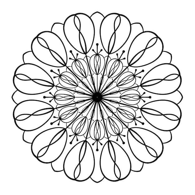 Декоративный рисунок, нарисованный вручную, круглый элегантный кружевный орнамент