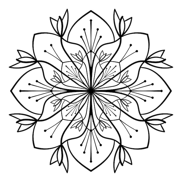 Decorative doodle hand drawn round elegant lace ornament