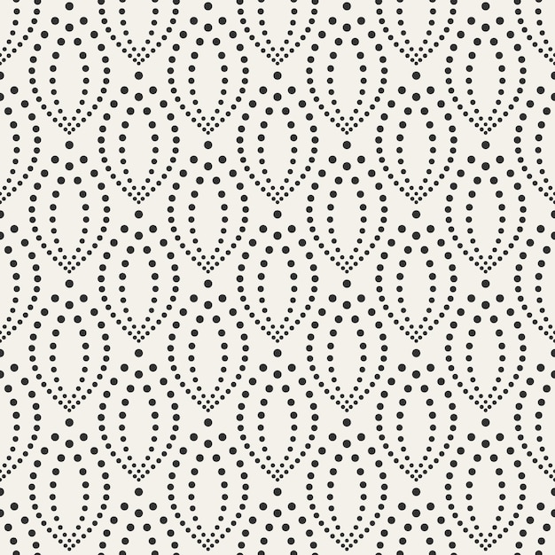 Decorative dotted textile repeat pattern monochrome seamless background vector