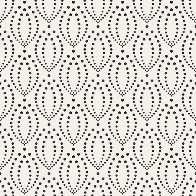 Vector decorative dotted textile repeat pattern monochrome seamless background vector