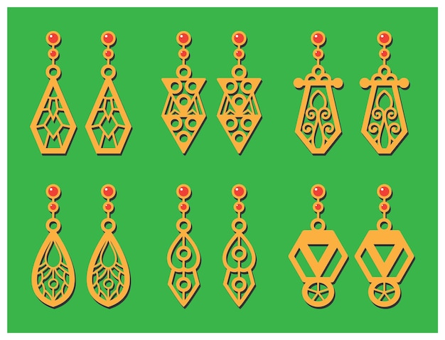 Decorative Earrings Laser Cut design