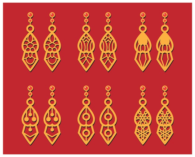 Decorative Earrings Laser Cut design