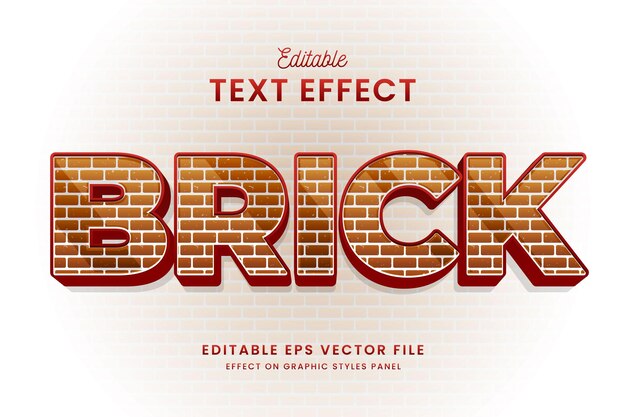 Premium Vector | Decorative editable brick text effect vector design