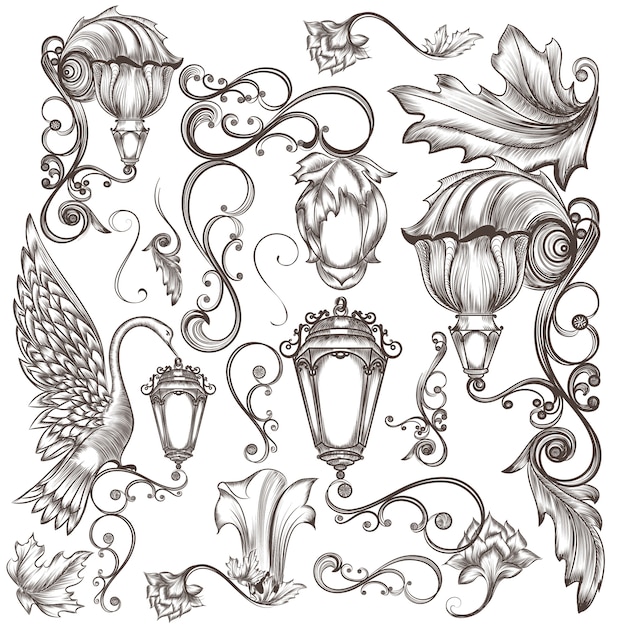 Vector decorative elements collection