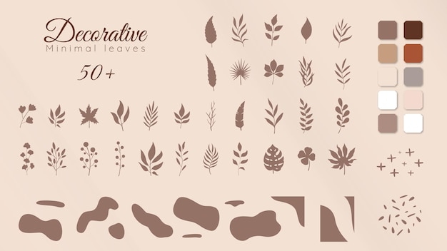 decorative elements simple leaves