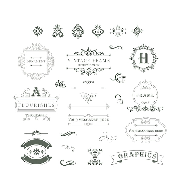 Vector decorative elements vector