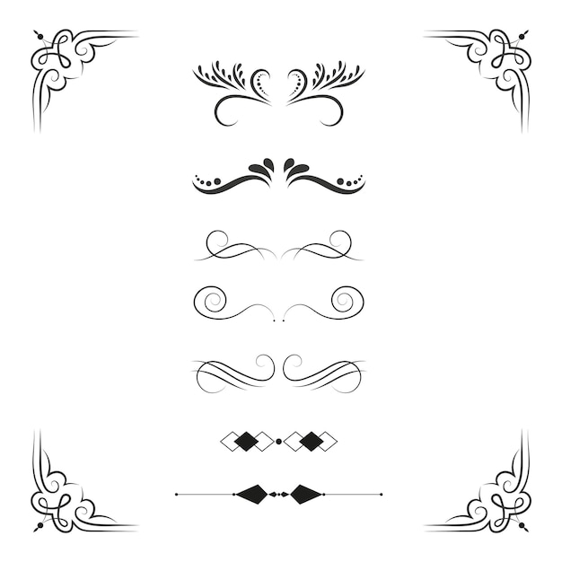 Vector decorative elements in victorian style