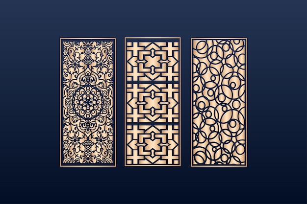 Elementi decorativibordo cornice bordi modello modello islamico file dxf pannello tagliato al laser templ