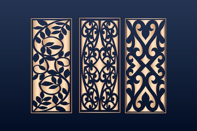 Vector decorative elementsborder frame borders pattern islamic pattern files dxf laser cut panel