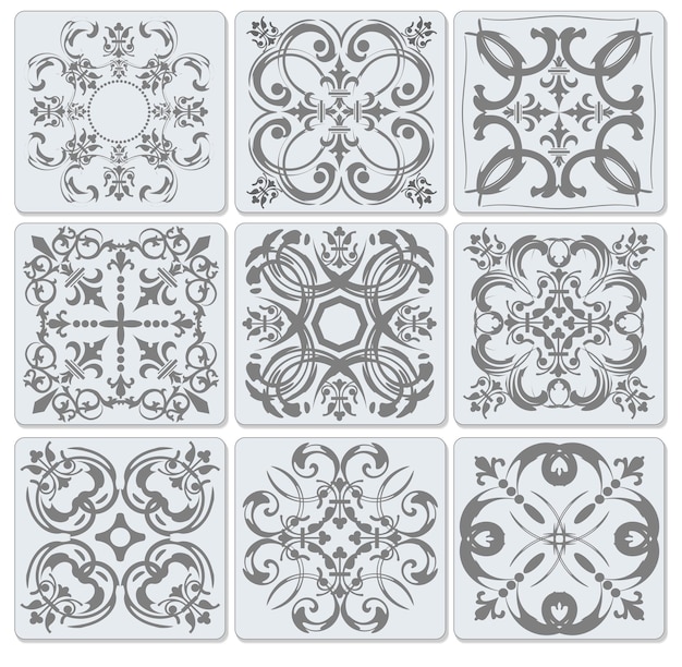 Decorative finishing ceramic tiles Vector illustration