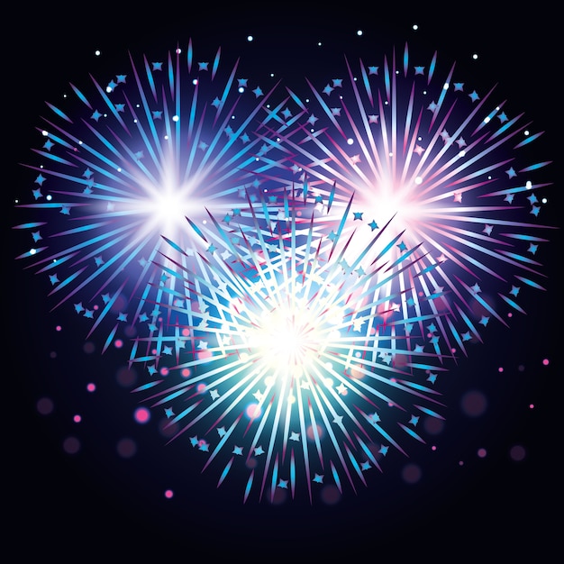 Vector decorative fireworks explosions poster