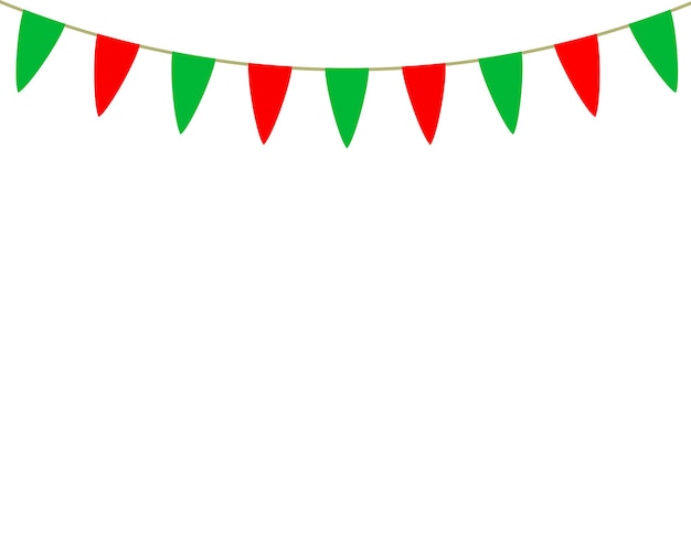 Decorative flags on greeting card template for a happy Christmas vector