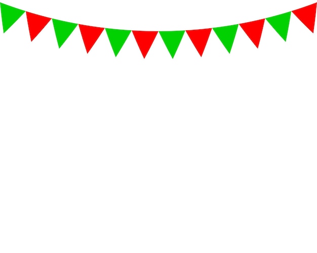 Decorative flags on greeting card template for a happy christmas vector