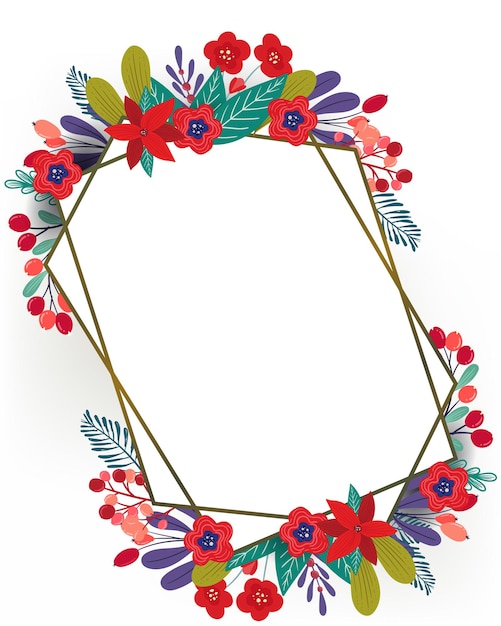 decorative floral background with geometric frame