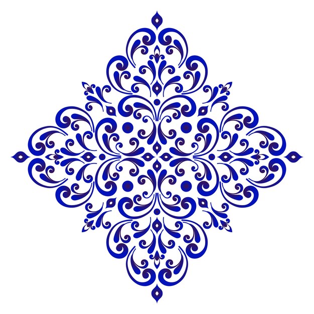 Decorative floral blue and white