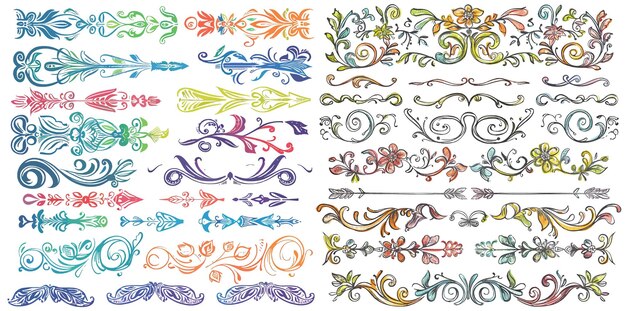 Decorative Floral Dividers Arrows Swirls Scrolls