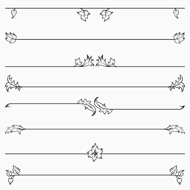 Vector decorative floral dividers