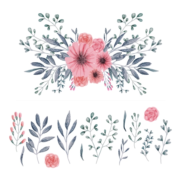 Vector decorative floral elements