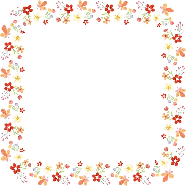 decorative floral frame design element digital illustration