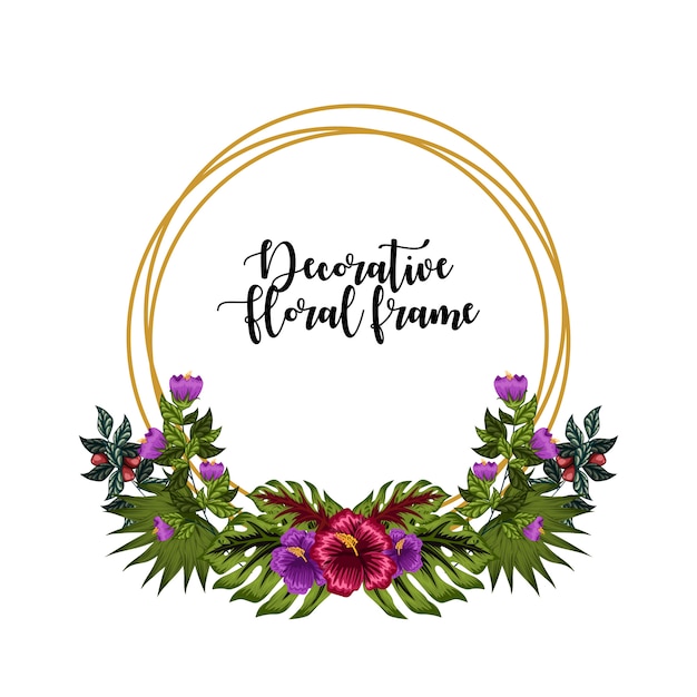 Decorative floral frame ornament