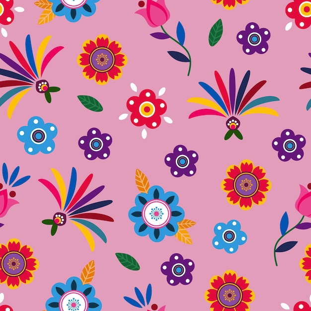 Decorative floral seamless pattern Flat style Endless textures for your design