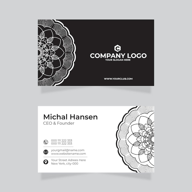 Decorative floral visiting card design