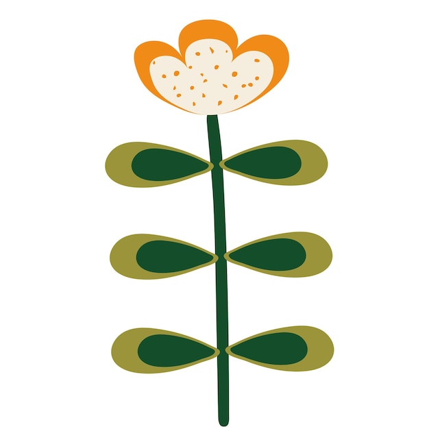 Decorative flower in ethno style Clip art in scandinavian style Simple decorative element