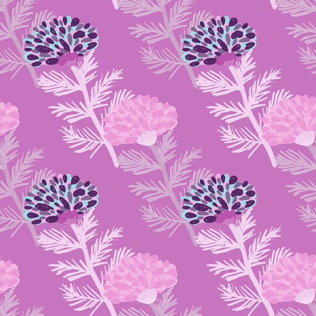 decorative flower seamless pattern hand drawn herbal endless wallpaper